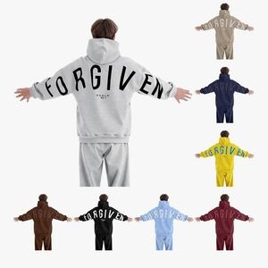 FORGIVEN PSALM 32:1 UNISEX Christian Logo Hoodie Camo Cream Green Tan Gray NWOT